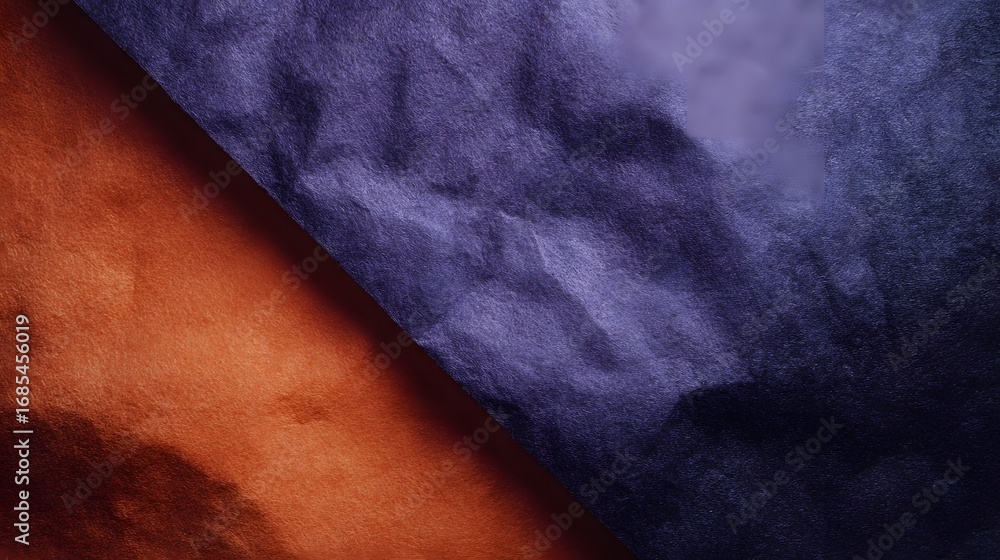 Poster vibrant abstract background featuring a diagonal split of deep purple and bright orange showcasing a