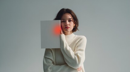  A person experiencing acute or chronic body pain, painful area with a glowing red hotspot, conceptual image for pain, injury, or inflammation. Pain relief and treatment, Generic health problem