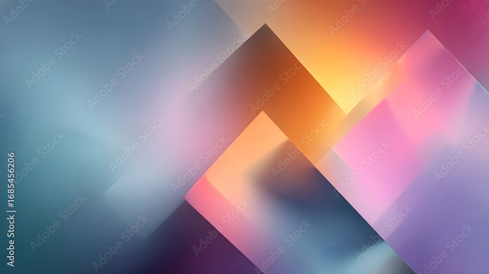 Aufkleber colorful abstract geometric shapes with soft gradients and subtle shadows create a modern and vibran