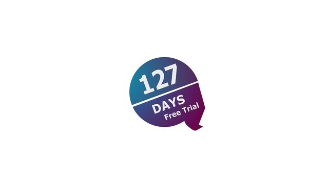 127 days free trial animation. Try before you buy for free. Business products sell 127-days free trial offer video.