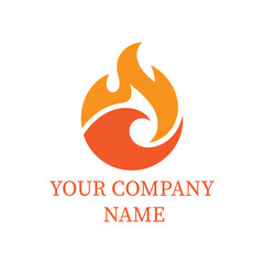 Abstract Fire and Wave Logo in Orange – Modern Energy and Creative Corporate Branding Design