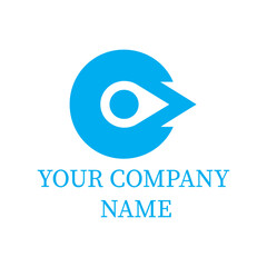 "Abstract Arrow and Circle Logo Design Template in Blue for Business and Company Branding"