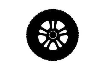 Fototapeta premium Silhouette of a Car Tire Wheel