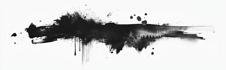 Abstract black ink splatter