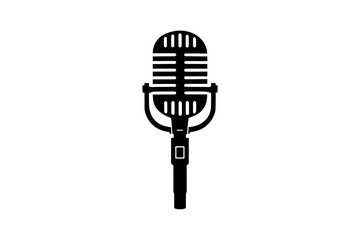 Silhouette of Vintage Studio Microphone