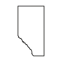 Alberta Black Outline Map Graphic Illustration