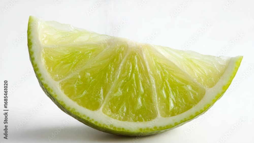 Aufkleber a single slice of lime sits on a clean white surface, ready for use or display