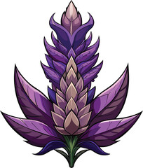 Obraz premium Spooky Lupine Halloween Purple Fantasy Flower Design