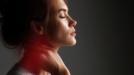  A person experiencing acute or chronic body pain, painful area with a glowing red hotspot, conceptual image for pain, injury, or inflammation. Pain relief and treatment, Generic health problem