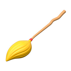 Witch Broom 3D icon on transparent background