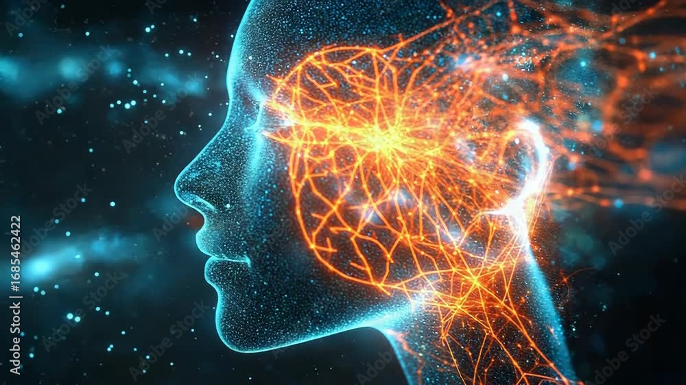 Poster artificial intelligence generating new ideas in a digital world