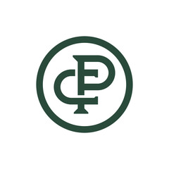 Classic CP monogram inside a circular frame. Suitable for corporate identity, branding, and formal industries.