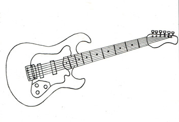 electric guitar isolated on white