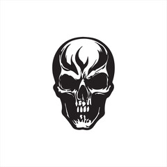 skull on black background