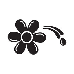 Stylized Flower with Water Spray and Droplet Icon