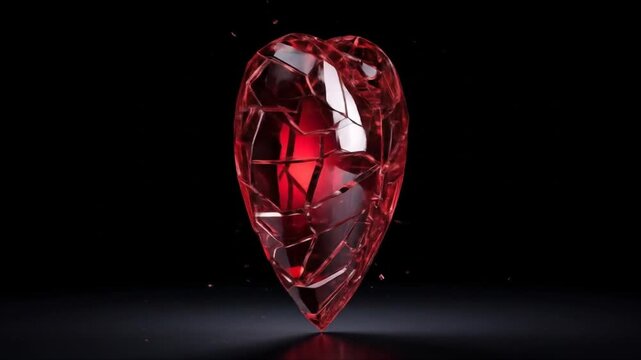 Shattered red heart illustration