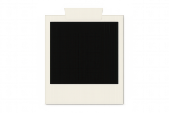Close-up of a blank instant photo frame with adhesive tape, isolated on a transparent background, ready for your image - Powered by Adobe