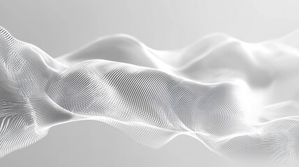 Obraz premium Fluid white wave patterns create a dynamic visual effect against a neutral background in this abstract design