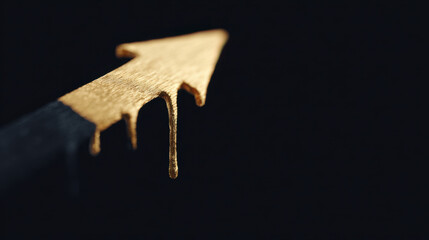 Gold price surge concept with dripping arrow symbolizing financial growth