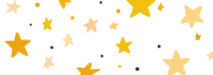 Scattered gold and cream stars on a black background
