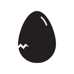 Black Silhouette of a Cracked Egg Icon