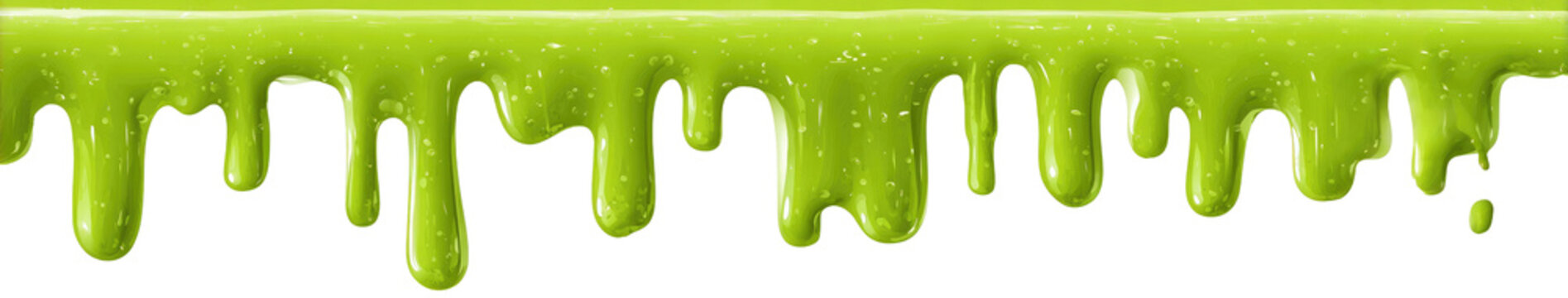 Pixelated dripping green slime on a black background
