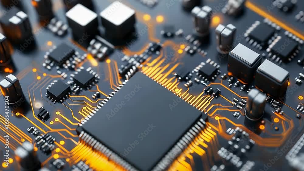 Poster central processing unit connecting to motherboard using conductive tracks transmitting data and elec