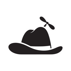 Black Silhouette of a Whimsical Propeller Hat Icon