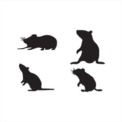 set of black rats silhouettes