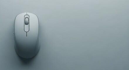 Minimalist wireless mouse on grey surface highlighting elegance and design