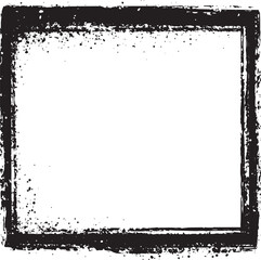 Grunge Rectangle Border Silhouette, Black Vector Illustration