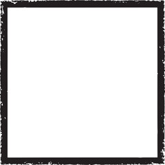 Grunge Rectangle Border Silhouette, Black Vector Illustration