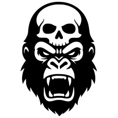 Skull mask gorilla face silhouette