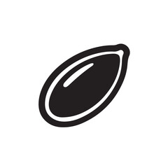 Minimalist Black Seed Icon on White Background