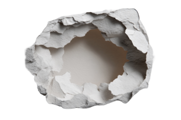 Cracked, textured paper circle with a central hole