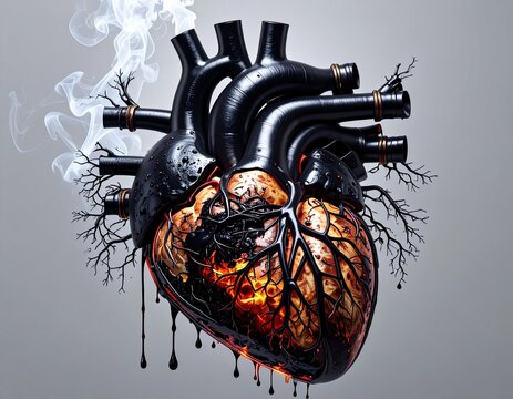 Decaying Industrial Heart - A Dark Surreal Mechanical Organ.