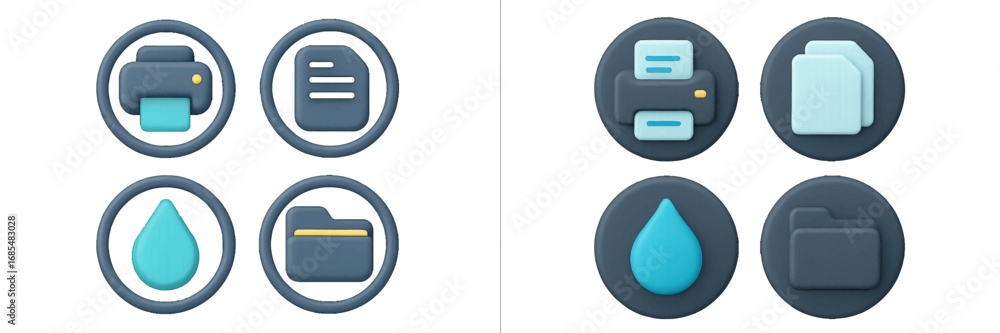 Poster contemporary collection of essential business and interface icons for digital applications and web d