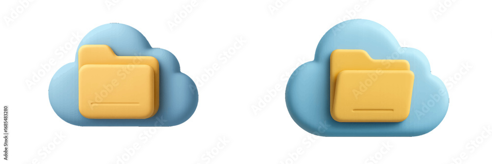 Poster cloud storage folders for digital data management and online organization in a secure computing envi
