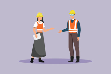 Safety at work Concept. Colored flat vector illustration isolated