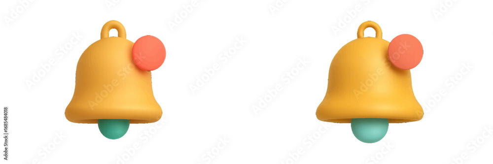 Aufkleber 3d notification bell icon with an alert badge for social media reminders and user interface design i