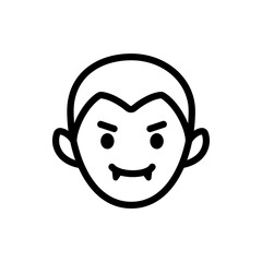 Cartoon illustration of a vampire with fangs. Halloween cartoon vector illustrations.