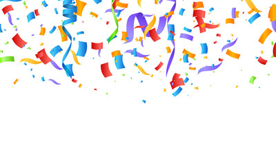 confetti falling down isolated on transparent background