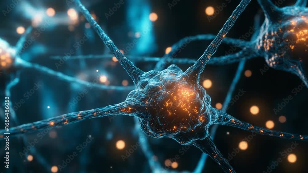 Poster neurons firing and transmitting signals in the brain