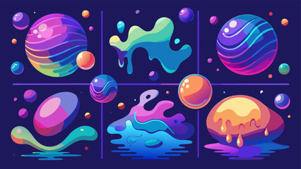  Surreal Blob Transition Frames Vector Pack