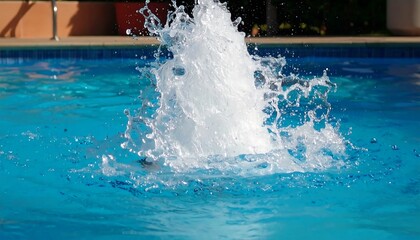 Splashing water fountain in a pool