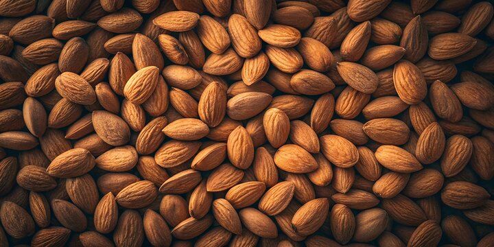 Pile of Whole Almonds, Top View