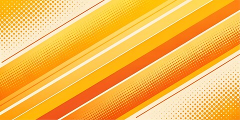 Abstract Orange and Yellow Halftone Stripe Background