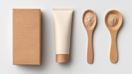 Flat lay of natural skincare products