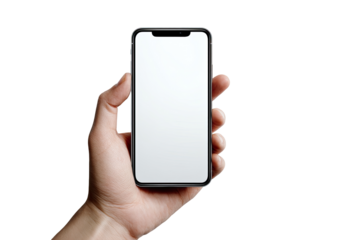 Close-up of a hand holding a modern smartphone with a blank screen (1)