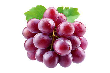 Bunch of Fresh Red Grapes Isolated on a Transparent Background